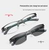 Men's High-end Half-frame Photochromic Myopia Glasses with Anti-blue Light and Prescription Options