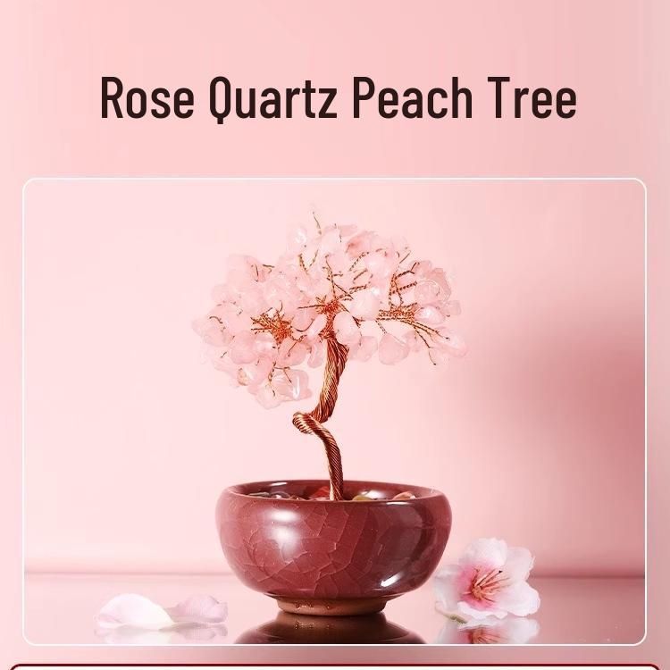 Citrine Money Tree with Agate Base - Fortune-Attracting Ornament for Home or Office