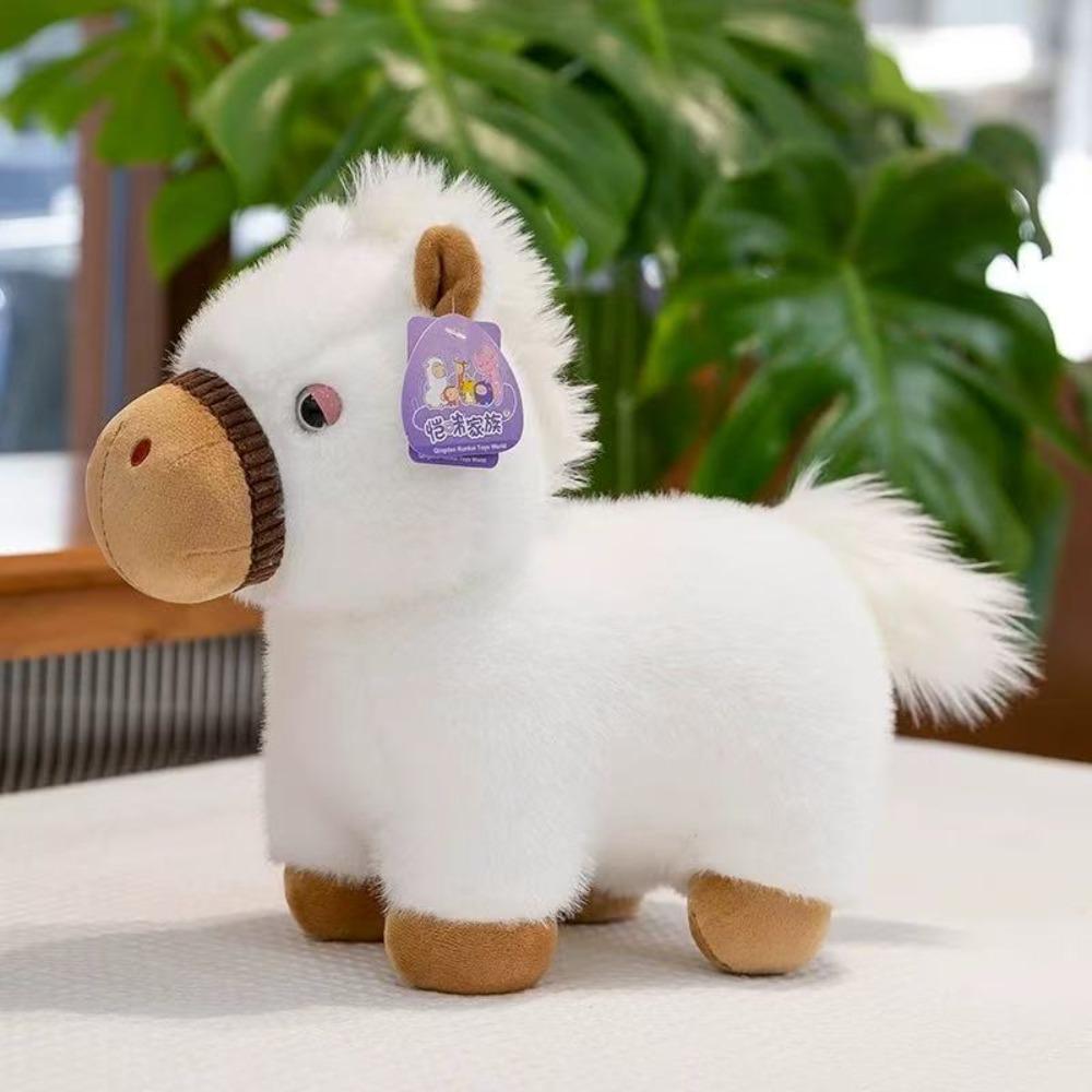 Simulation Design Horse Doll Soft Fluffy Pony Figure New Stuffed Animal  Mascot Doll