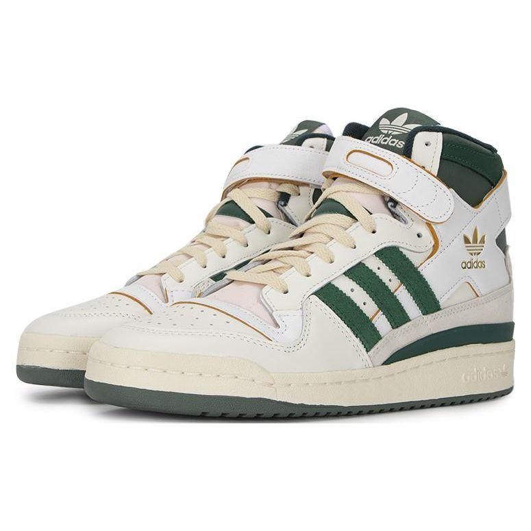 Adidas Forum 84 High Off White Team темно-зеленые унисекс кроссовки кремовый студенческий-зеленый кремово-белый GW4328