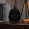 Festival Display Ornament Halloween Pumpkin Figurine, Black Resin Spooky Face Sculpture, Ghost Figurine Gothic Tabletop Centerpiece for Home