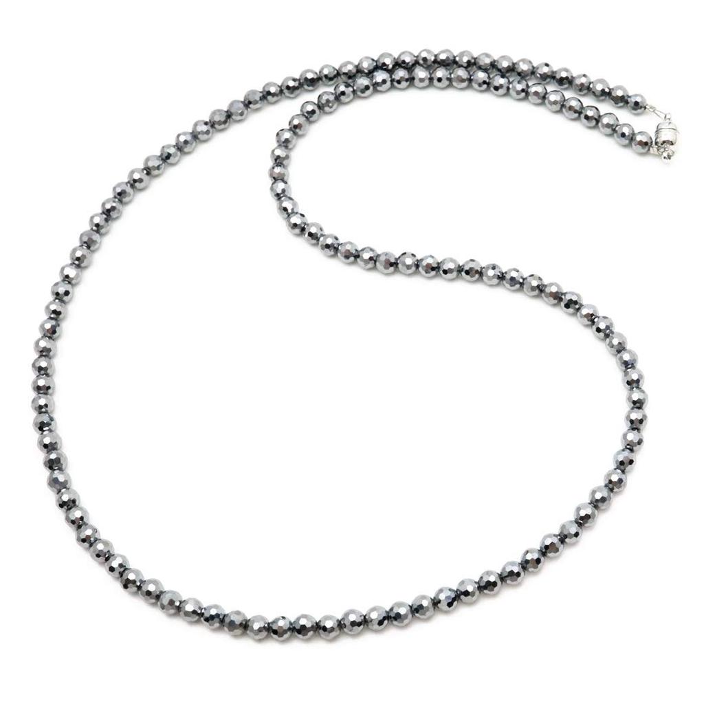 Terahertz Ore Mirror Easy to Magnetic 50cm [GOLD STONE] Necklace, Cut, 4mm, Lightweight, Sparkling, Wear, Type, Length Approx.