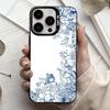Сине-белый фарфоровый чехол для телефона iPhone17,16,15,14,13,12,11 Plus,Pro Max Черный Конфетный серебристый чехол для телефона