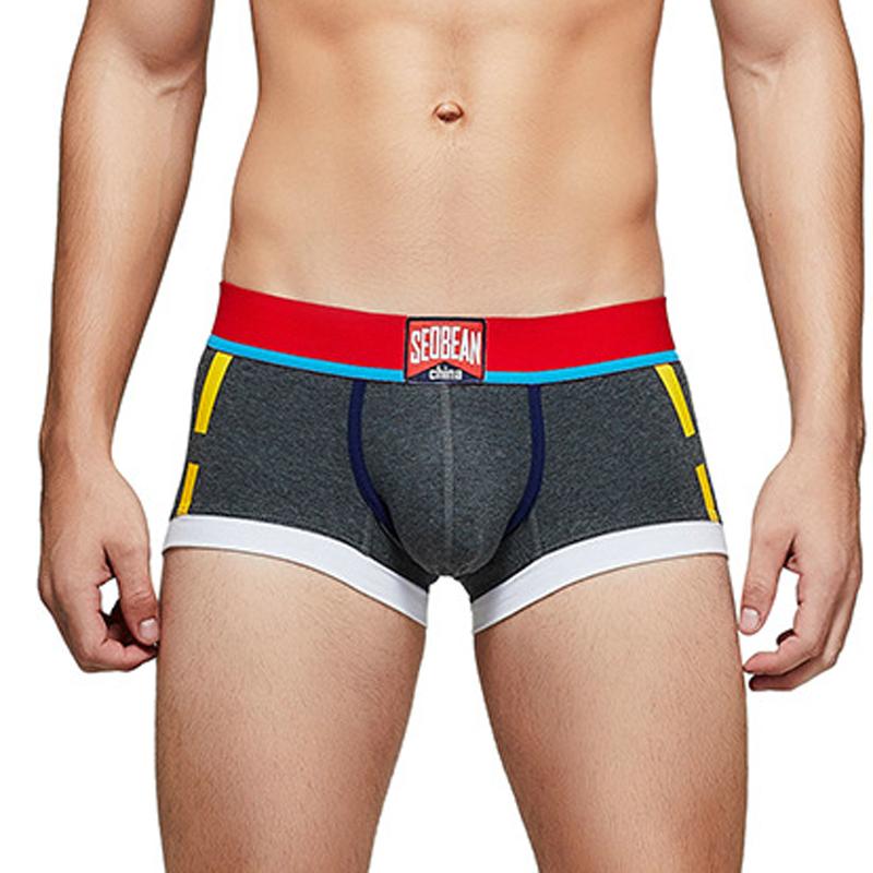 Мужские модные боксеры-слипы с цветными блоками, сексуальные с низкой посадкой, мужские боксеры, удобное дышащее нижнее белье с принтом