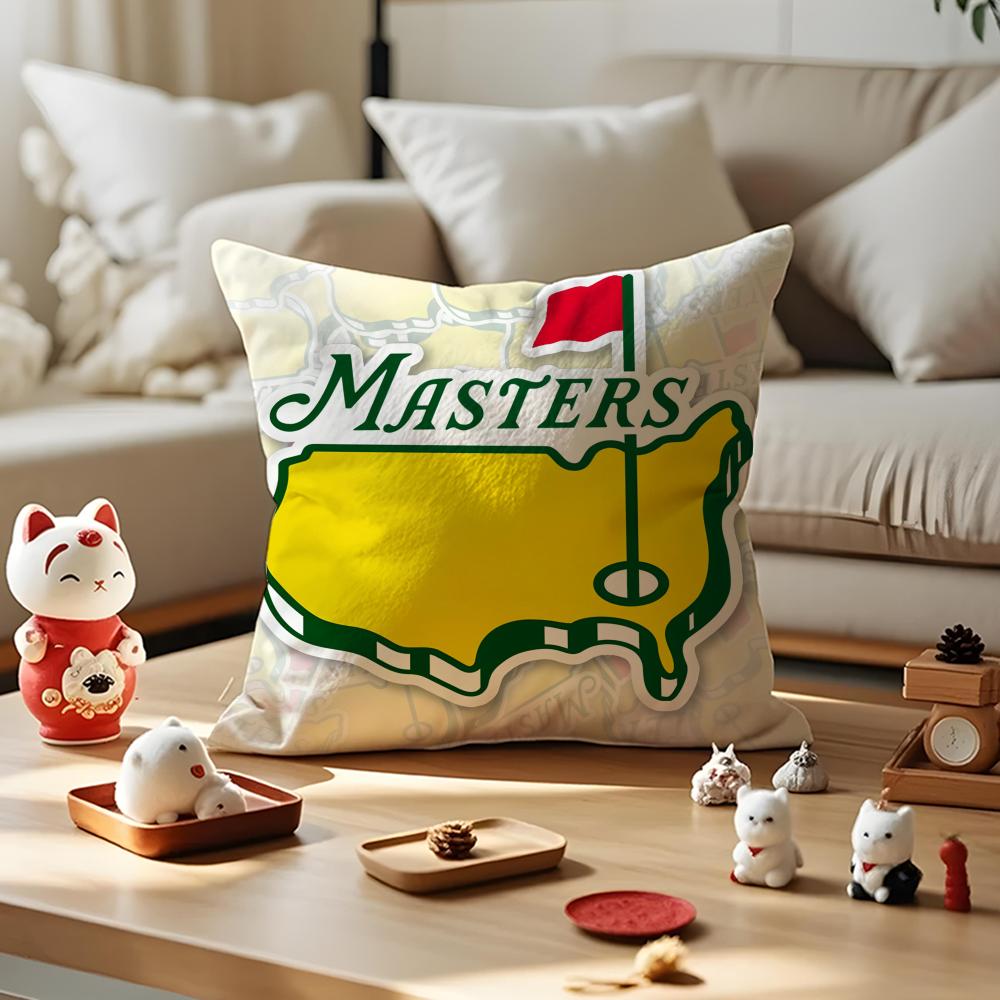 M-Masters Golf Printing Pillow Case Anti-dustmite Pillowcase Invisible Zipper Silky Short Plush Sofa Cushion Cover