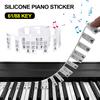 Removable Piano Key Stickers,61Keys 88 Keys Full-Size Piano Keyboard Sticker Rake Key Labels Overlay Reusable for Beginners Kids
