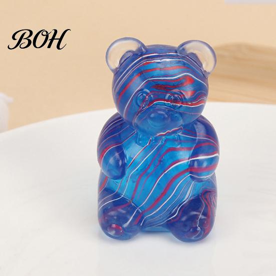 Kawaii Desk Toys for Office Cute Bear Squeeze Toy, Portable Soft TPR Decompression Pinch Squeezing Maltose Texture Sensory Fidget Kids And Adults Safe