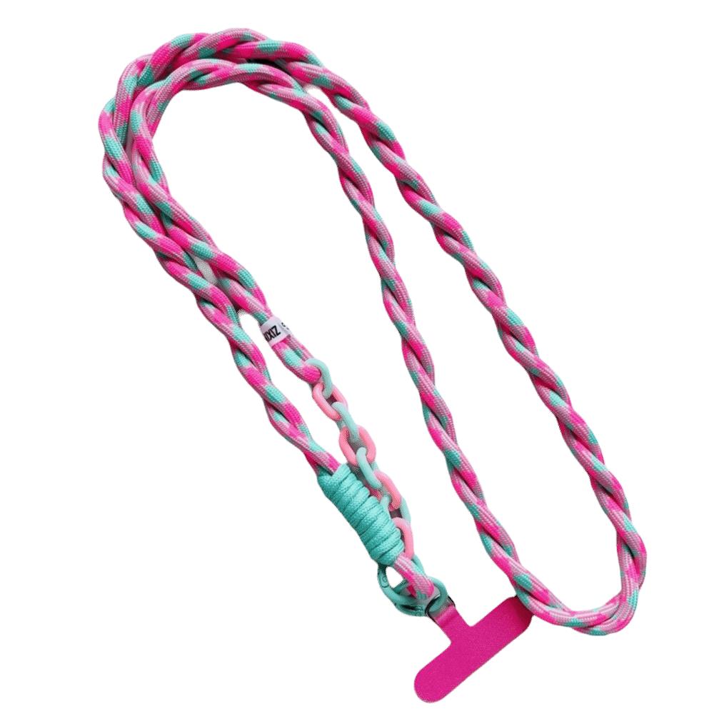 Dopamine Braided Phone Lanyard Nylon Crossbody Hanging Rope  Phone Charm Accessories