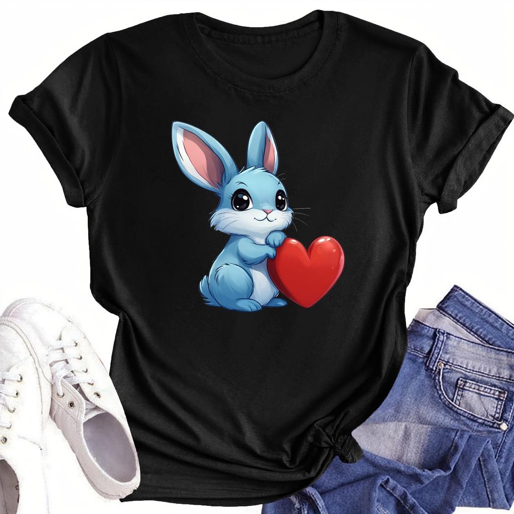 Женская повседневная футболка с круглым вырезом и короткими рукавами с принтом