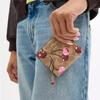 New COACH Snap Wallet Signature Coated Canvas Wallet Mini Women's Tan & Multicolor CZ347-IMTAM
