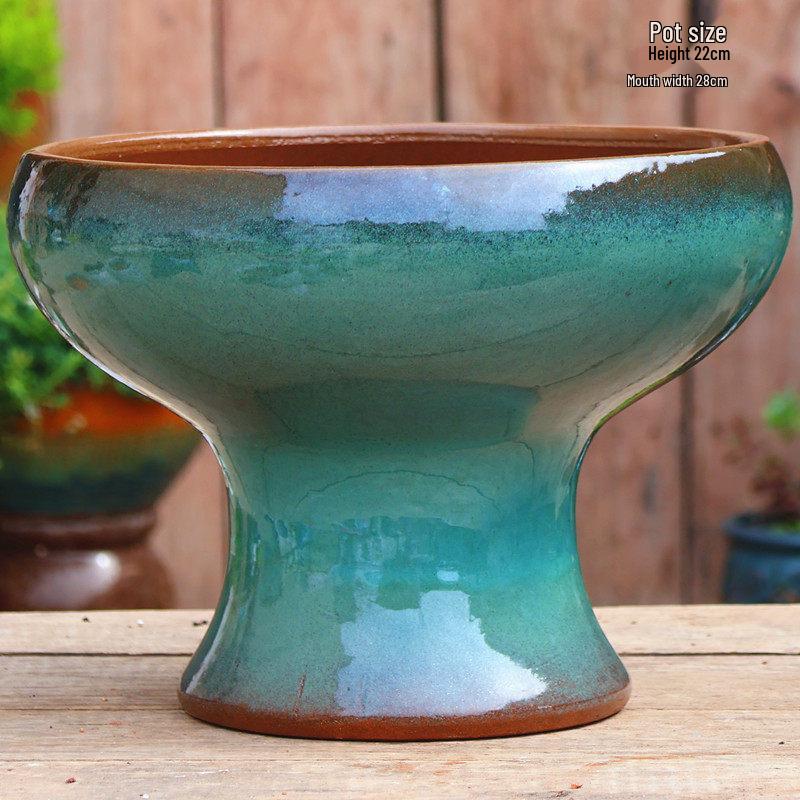 Retro Coarse Pottery Succulent Bonsai Floor Pot for Indoor Plants