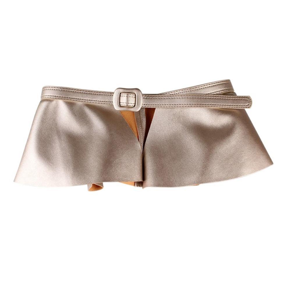 Ремень из ПУ кожи с оборками, крест, универсальный, корсетный пояс, очень широкий пеплум, кушак, панк-стиль