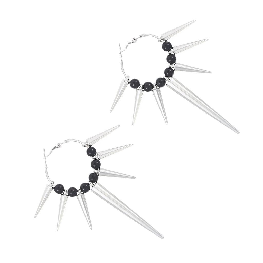 Серьги в форме четырехконечной звезды в стиле темного панка, замысловатые готические заклепки, серьги-кольца с пряжками, аксессуары для женщин и девочек