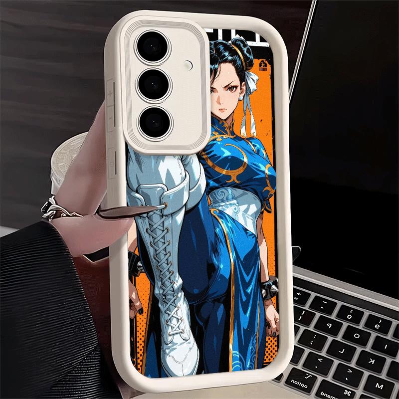 Чехол для телефона Samsung Galaxy S26 S25 Ultra S24 FE ChunLi S-Street F-FighterS Shell S23 Plus S22 + S21 S20 5G Мягкий силиконовый Fund