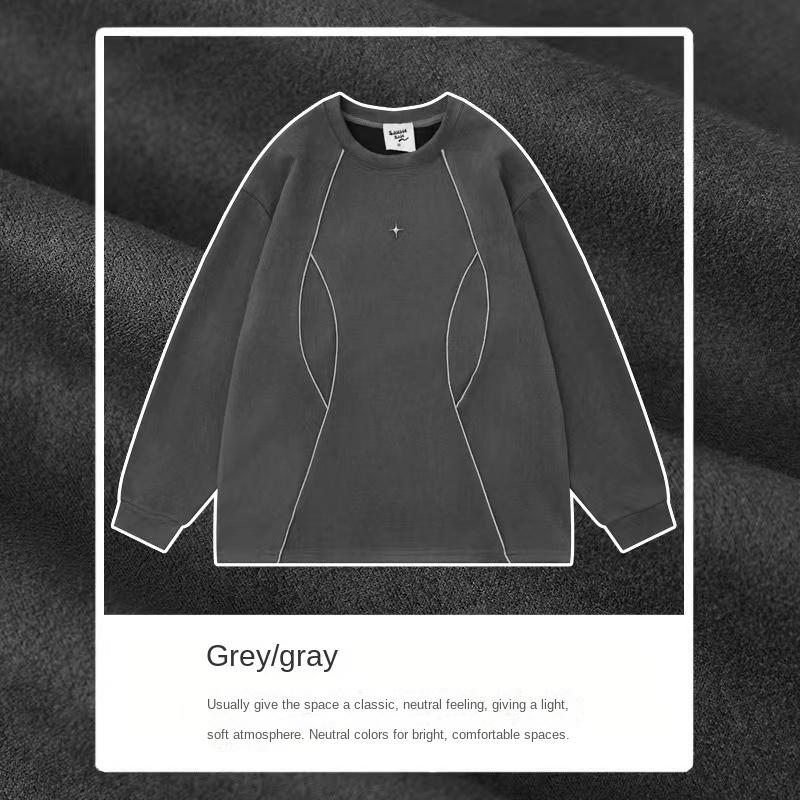 New In Streetwear Reflective Strip Suede Cap-less Pullover