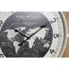 Horloge murale noir blanc fer vintage 60 x 4,5 x 60 cm bois mdf mappemonde (2 unités)