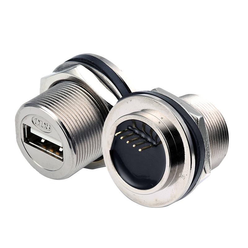 ODS Военная Водонепроницаемая Металлическая USB 2.0 Авиационная Розетка, Отверстие M20 20,8 мм, Рейтинг IP67