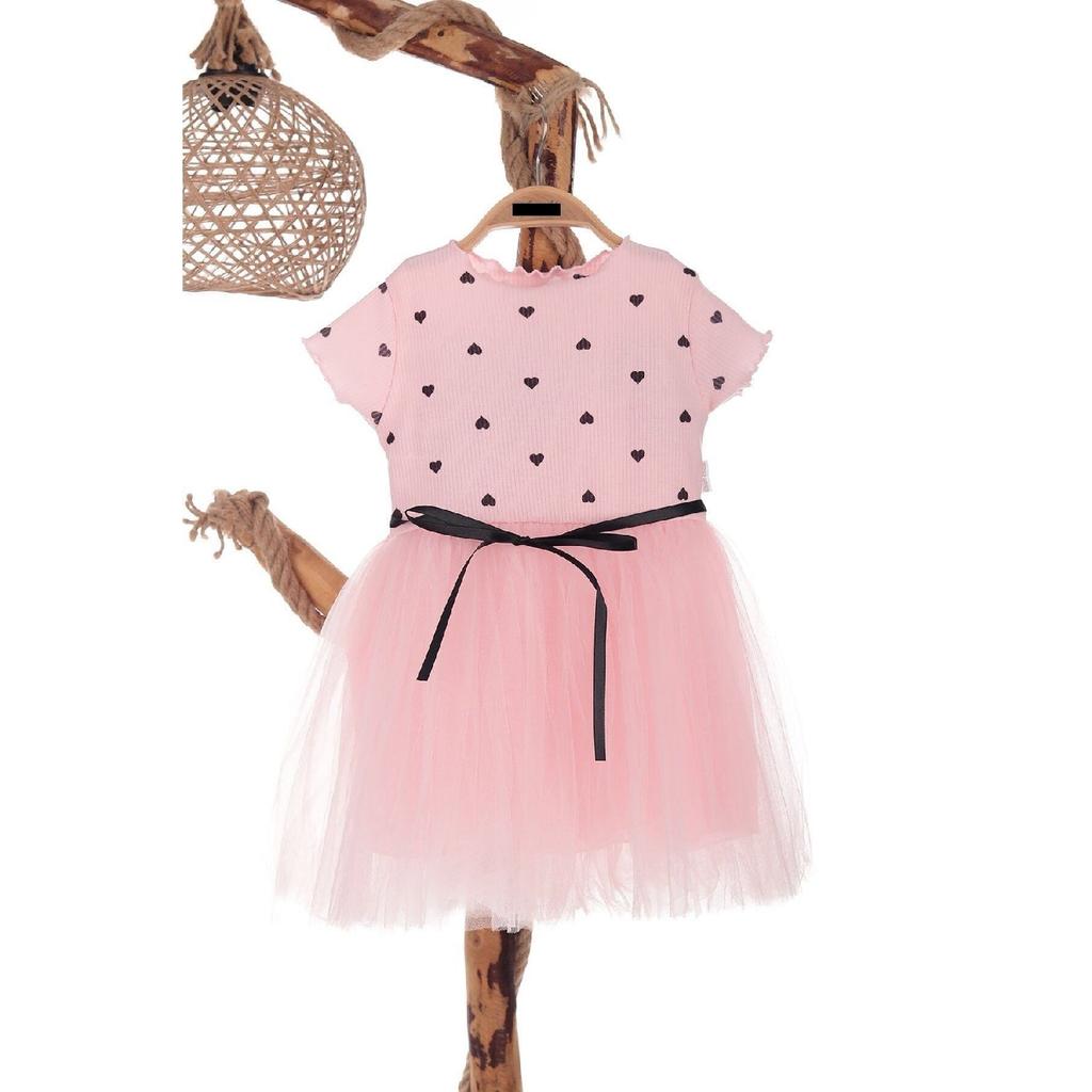 Летнее платье-пачка в горошек для маленьких девочек на день рождения