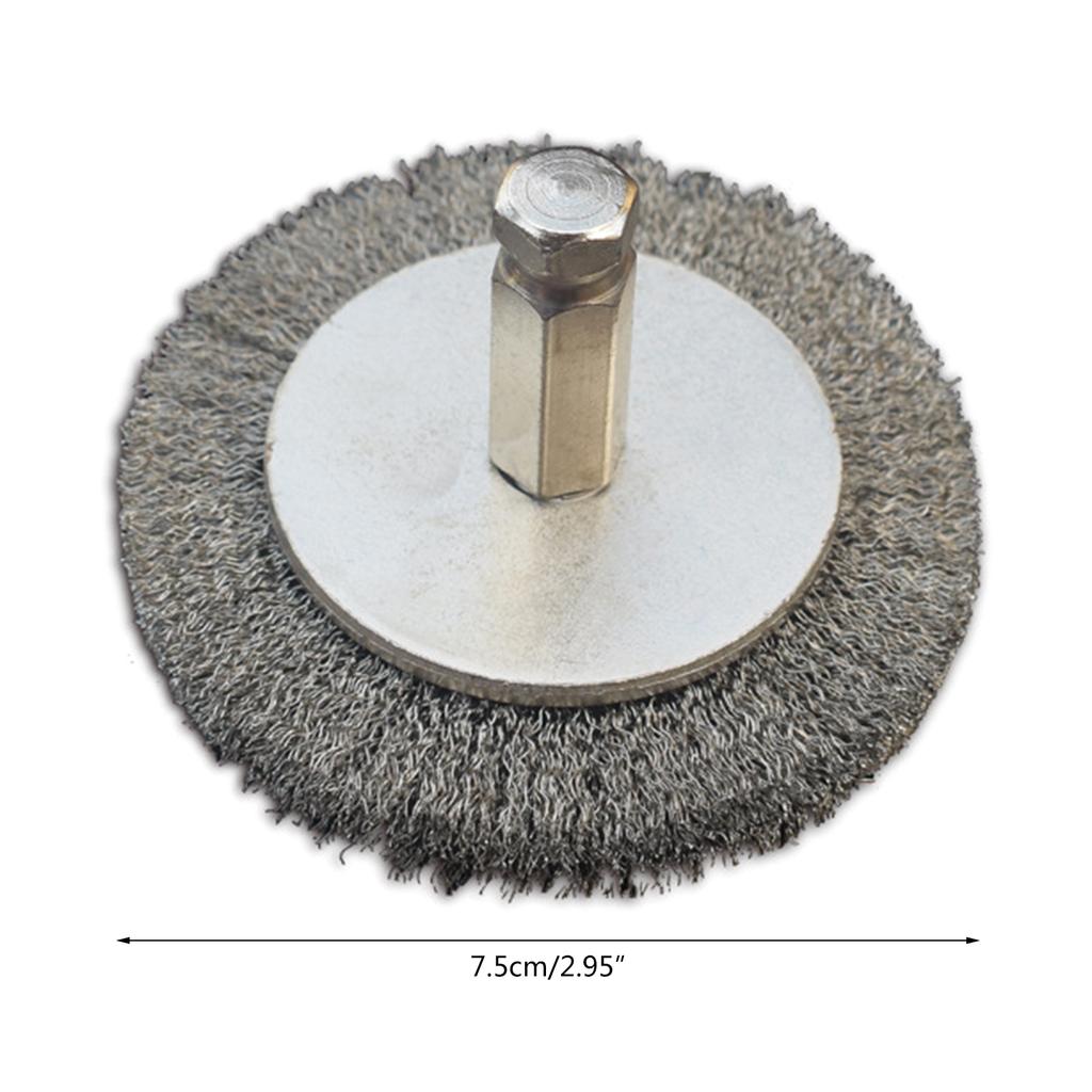 Проволочные щетки, колесные, из нержавеющей стали, щетки для удаления ржавчины, набор инструментов для чистки и полировки 75 мм