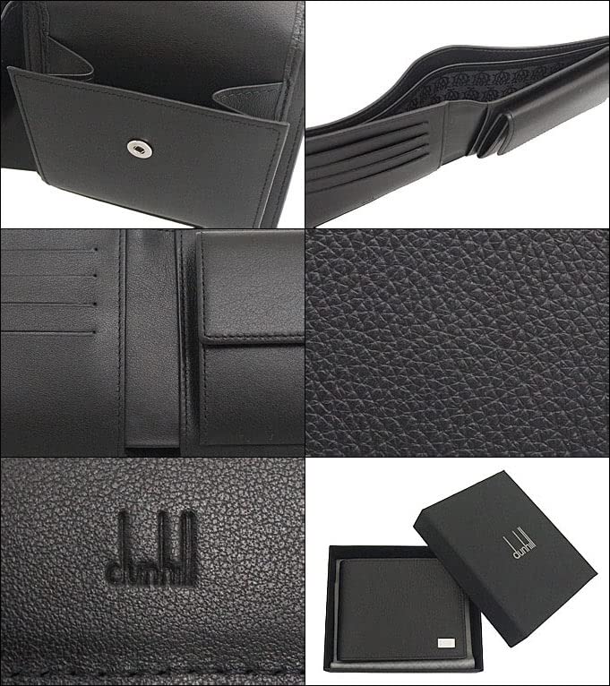 Wallet DU19F2932AV Black Avorites Leather Gunmetal Logo Plate Coin Purse Billfold Wallet [Dunhill] (bi-fold Wallet) Men's [Brand] [Item]