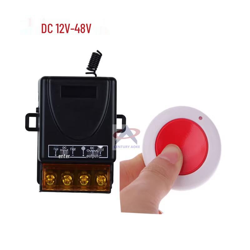 DC 12V/24V/48V Single Channel Remote Control Switch for Car Headlights & Horn, Momentary Mode with Free Stick Remote