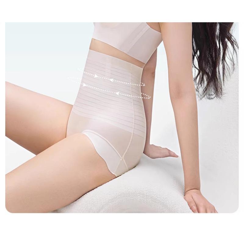 High Waist Tummy Control Butt Lifting Compression Shapewear Pants Ice Silk Seamless Plus Size