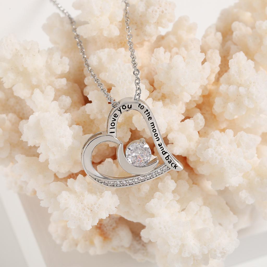 Подарок на День святого Валентина, ожерелье Love Forever, ожерелье с двенадцатью звездами, лунным камнем и сердцем
