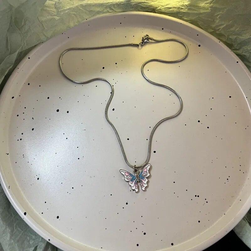 Весенние красочные цветы любовь кулон ожерелье из нержавеющей стали цепочка из бисера ожерелье подарочные украшения новая мода свадебный подарок