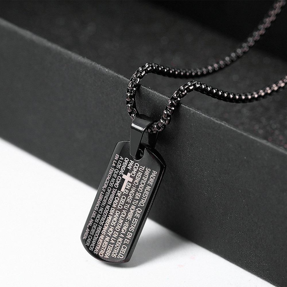 Stainless Steel Tag Pendant Men's and Women's Cross Letter Pattern European and American Trend Jewelry