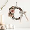 Artificial Flower Rattan Wreath for Front Door Handmade Floral Twig Garland