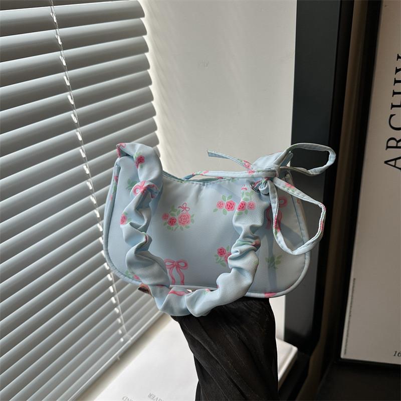 Trendy Japanese Aesthetic Small Shoulder Bag For Women In Black White Pink Blue For Casual Outings