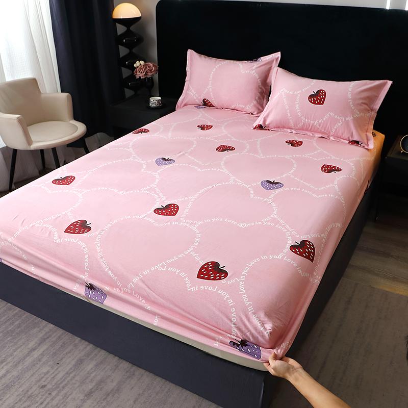 Pure Cotton Fitted Bed Sheets Geometric Bedsheet Non-slip Bed Cover Skin-friendly Bed Linen Couvre Lit (Pillowcase Need Order)
