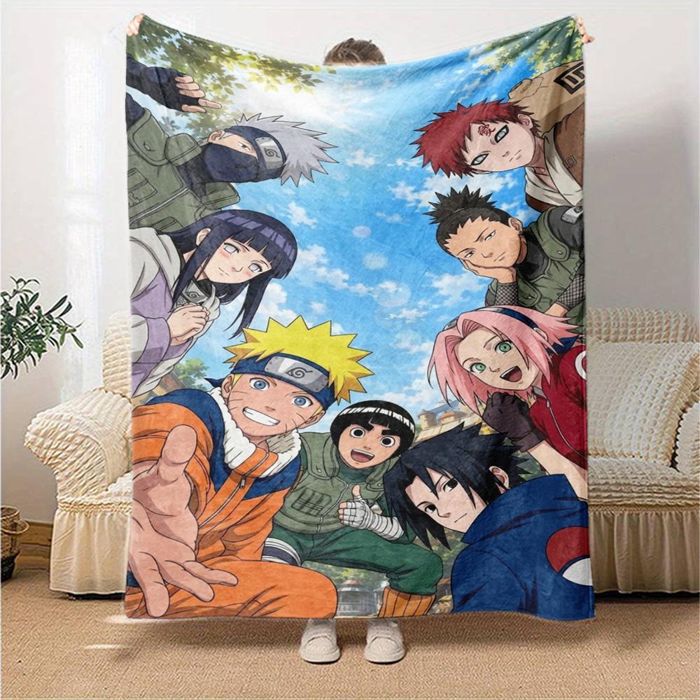 Naruto Blanket Comfortable Perfect for Office Chair Sofa Couch All-Season Use Playful Design Gifts For Family Or Friends