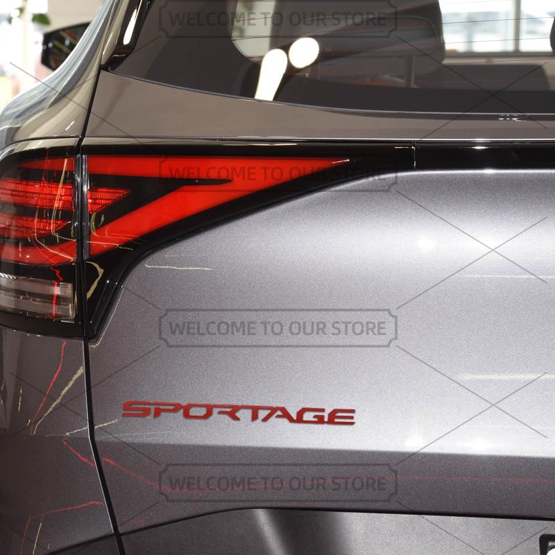 VTMI5 Car 3D Metal For KIA Sportage LX EX SX HEV Hybrid GT Line Body Emblem Badge Decals Auto Tail Sticker Decorative Accessories