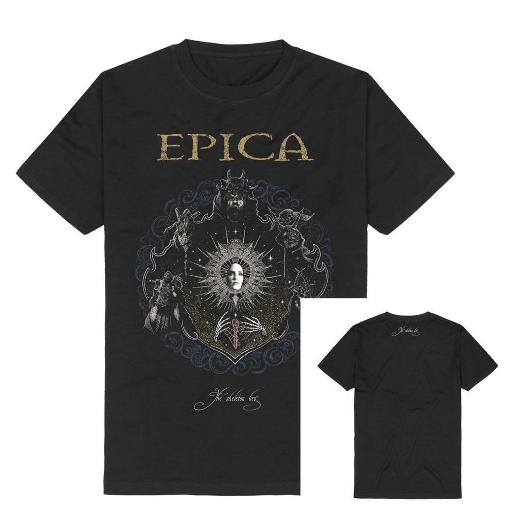 Футболка с принтом группы Epica THE QUANTUM ENIGMA Хлопковая графическая футболка Унисекс Женская Летняя уличная одежда Топ