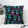 Colorful Scary Cats Pillowcase Soft Polyester Cushion Cover Decor Pillow Case Cover Sofa Zippered