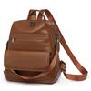 Commuter Backpack Large Capacity Women's Soft Leather Backpack