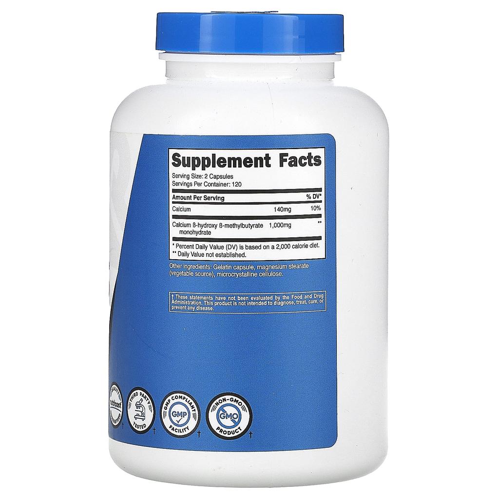 Nutricost HMB, B-hydroxy-B-methylbutyrate, 1,000 Mg, 240 Capsules (500 Mg Per Capsule)
