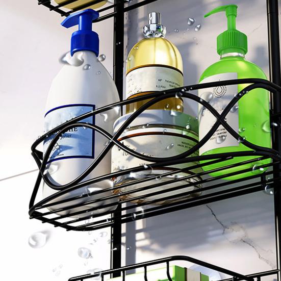 Стойка для хранения со съемной корзиной, большая вместимость, простая установка, 3-уровневый подвесной душ