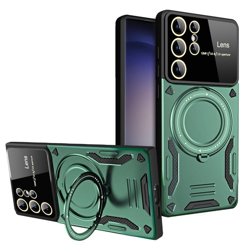 Подходит для Samsung S25 Ultra Магнитный чехол для телефона с присоской S24FE Вращающийся кронштейн A55 Полностью закрывающий противоударный защитный чехол