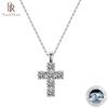 925 Sterling Silver Mosaic Mosan Diamond Cross Geometric Pendant New Simple Fashion Collar Bone Necklace