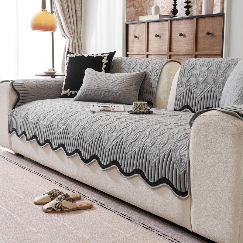 Cream Wind Sofa Cushion New Four-Season Universal Non-Slip Seat Cushion Light Luxury High-End Leather Sofa Cover Towel