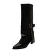 High Heels Women's Long Boots Pointed Toe Designer Knee High Leather Shoes  Winter Stilettos Fashion Gladiator Mujer Botas