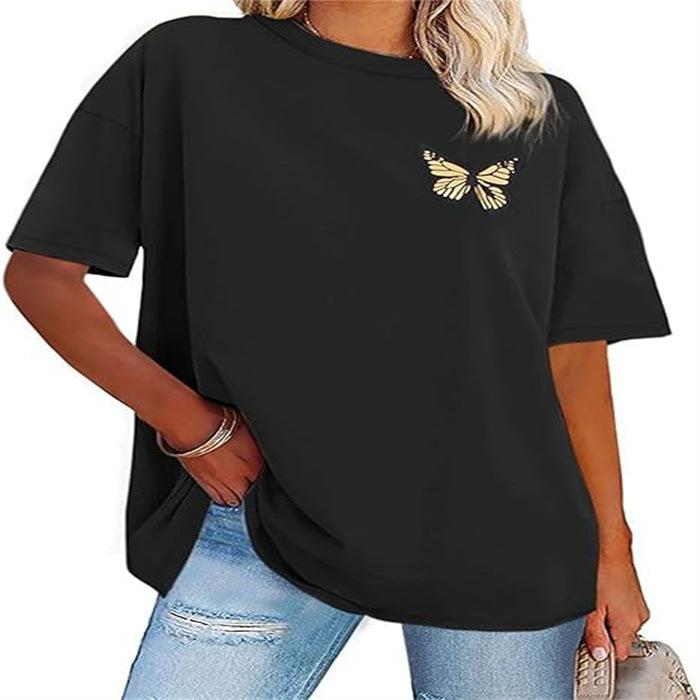 Летний топ с круглым вырезом и принтом, модные повседневные милые женские футболки из чистого хлопка с короткими рукавами