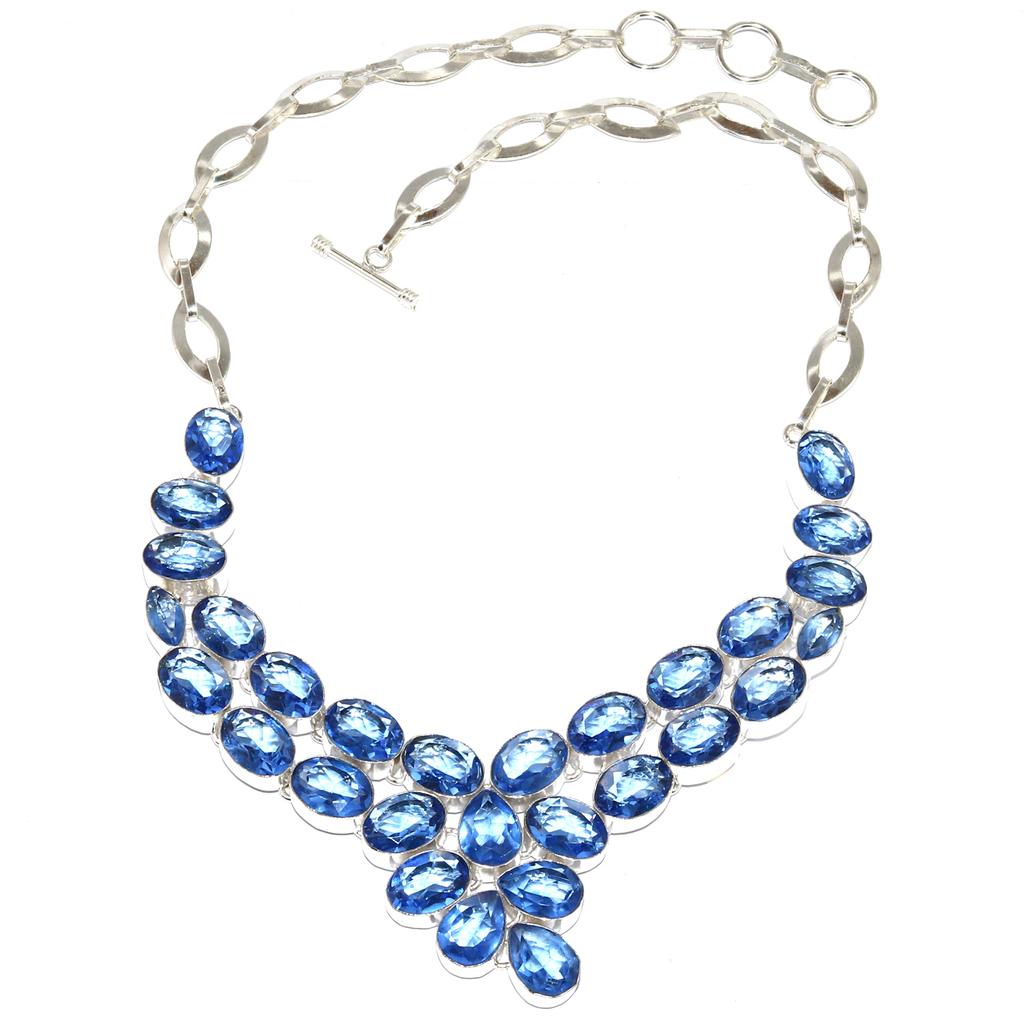 Ювелирные изделия из кварца танзанита, серьги, ожерелье, 16-18 дюймов