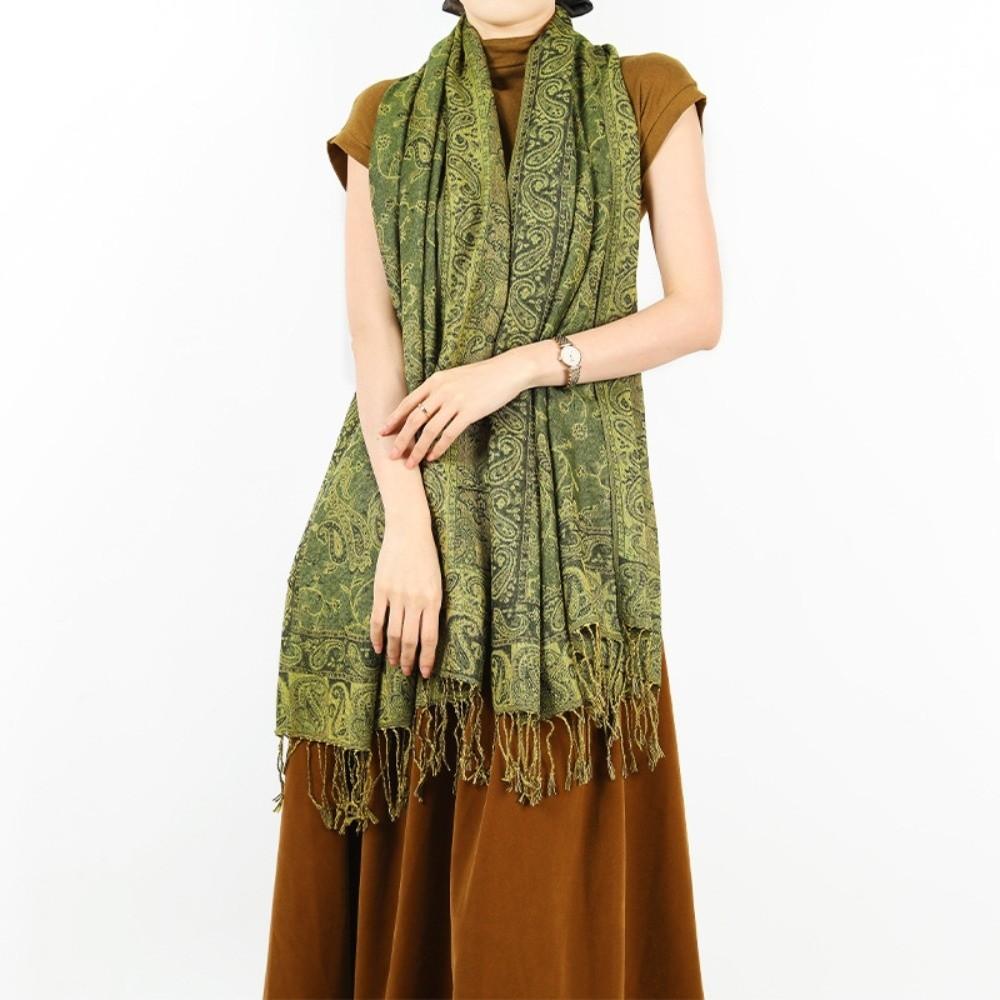 Ethnic Style Sunscreen Shawl Tassels Cashmere Scarf Casual Paisley Shawl Outdoor