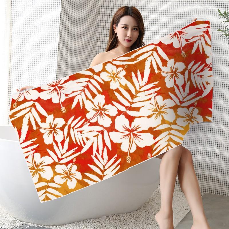 Ultrafine Microfiber Beach Towel Large Size Quick Dry Absorbent Digital Print Swim Cover Up Sun Protection Women Men Kids Pool Travel