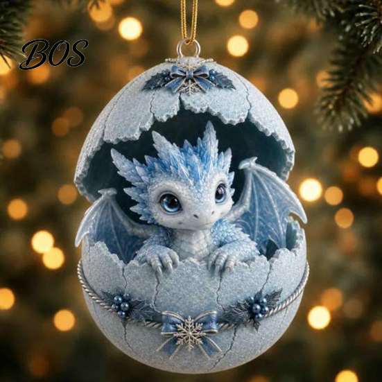 Colorful Dragon Egg Ornament Baby And Christmas Ornament, 2D Flat Acrylic Tree Hanging Decorative for Home Decoration, Fantasy Pendant Xmas