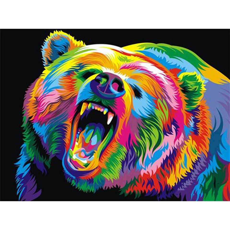 DIY 5D Diamond Painting Animal Lion Cat Monkey Cross Stitch Kit Diamond Embroidery Mosaic Art Picture Rhinestone Decoration Gift