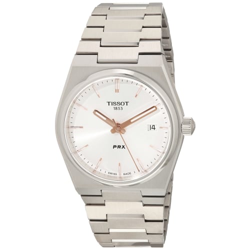 Tissot PRX Men's Watch with Bracelet and Silver Dial, Officially Imported, Model T1372101103100